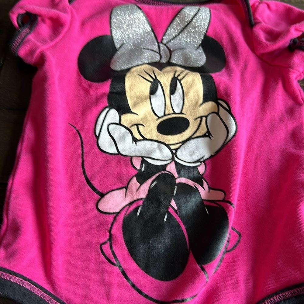 🧡6-12 baby gap white bathing suit, big flowers, 6-9m Disney Minnie Mouse onsie